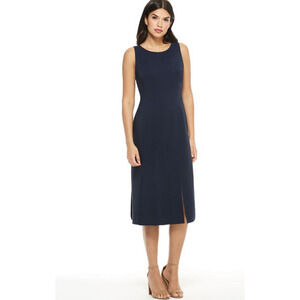 Maggy London Dream Crepe Car Wash Midi Dress Navy Size 2
